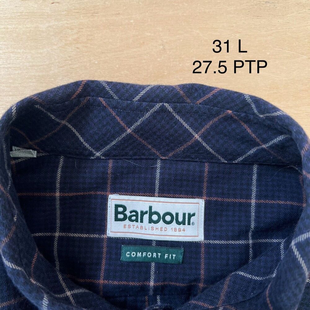 Barbour Comfort Fit Shirt XL Navy Casual Button Up New York Cotton - Picture 7 of 10